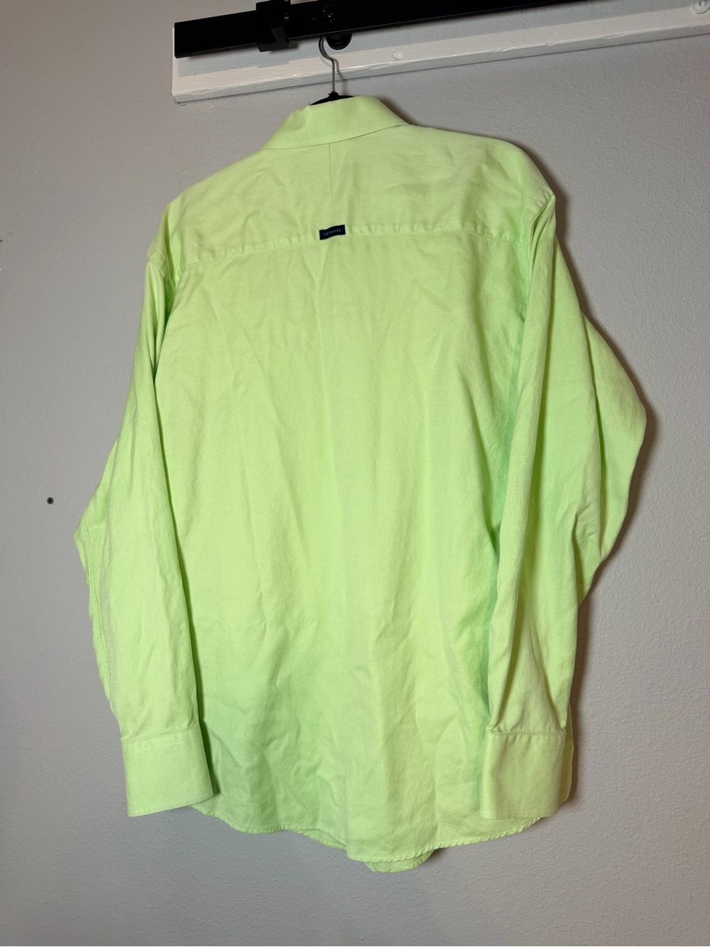 Ted Baker Men's 16 Long Sleeve Button Up Dress Shirt Bright Green 34/35 - Picture 5 of 8
